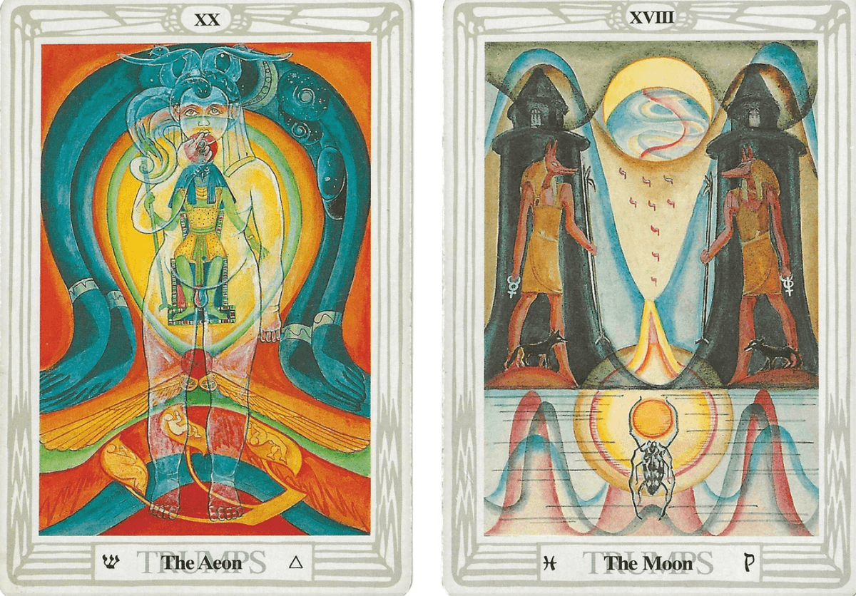 The Aeon-ATU XX-The Thoth Tarot & The Moon ATU 18