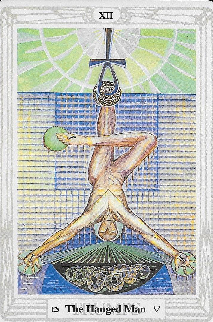 The Thoth Tarot ATU 12- the Hanged man imagery