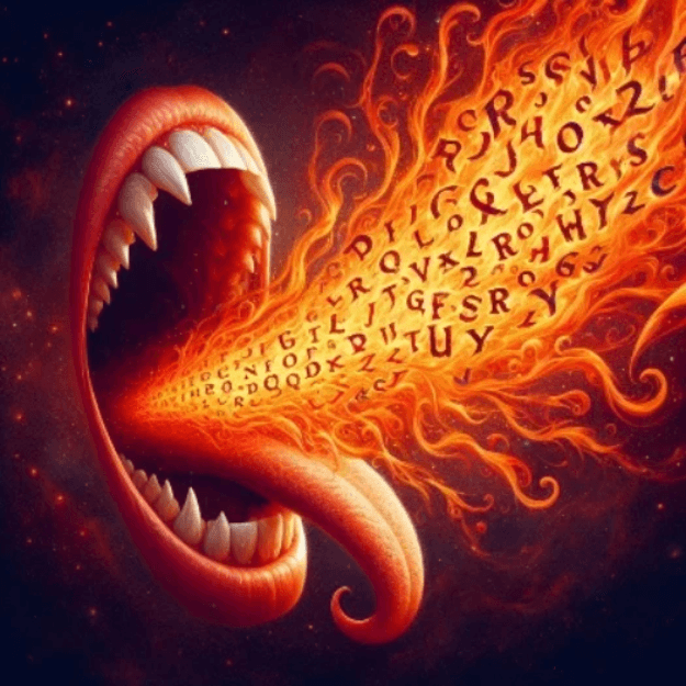 The fiery mouth of Words