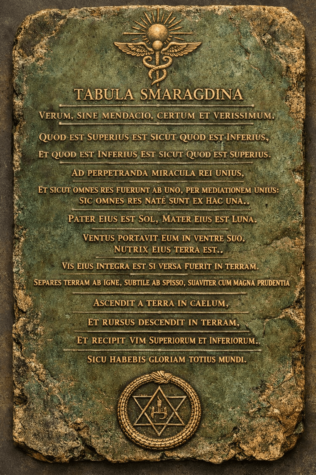 Emerald tablet imagery