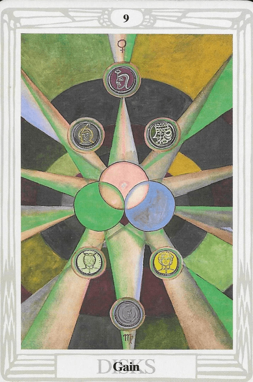 9 of Disks-Thoth Tarot 