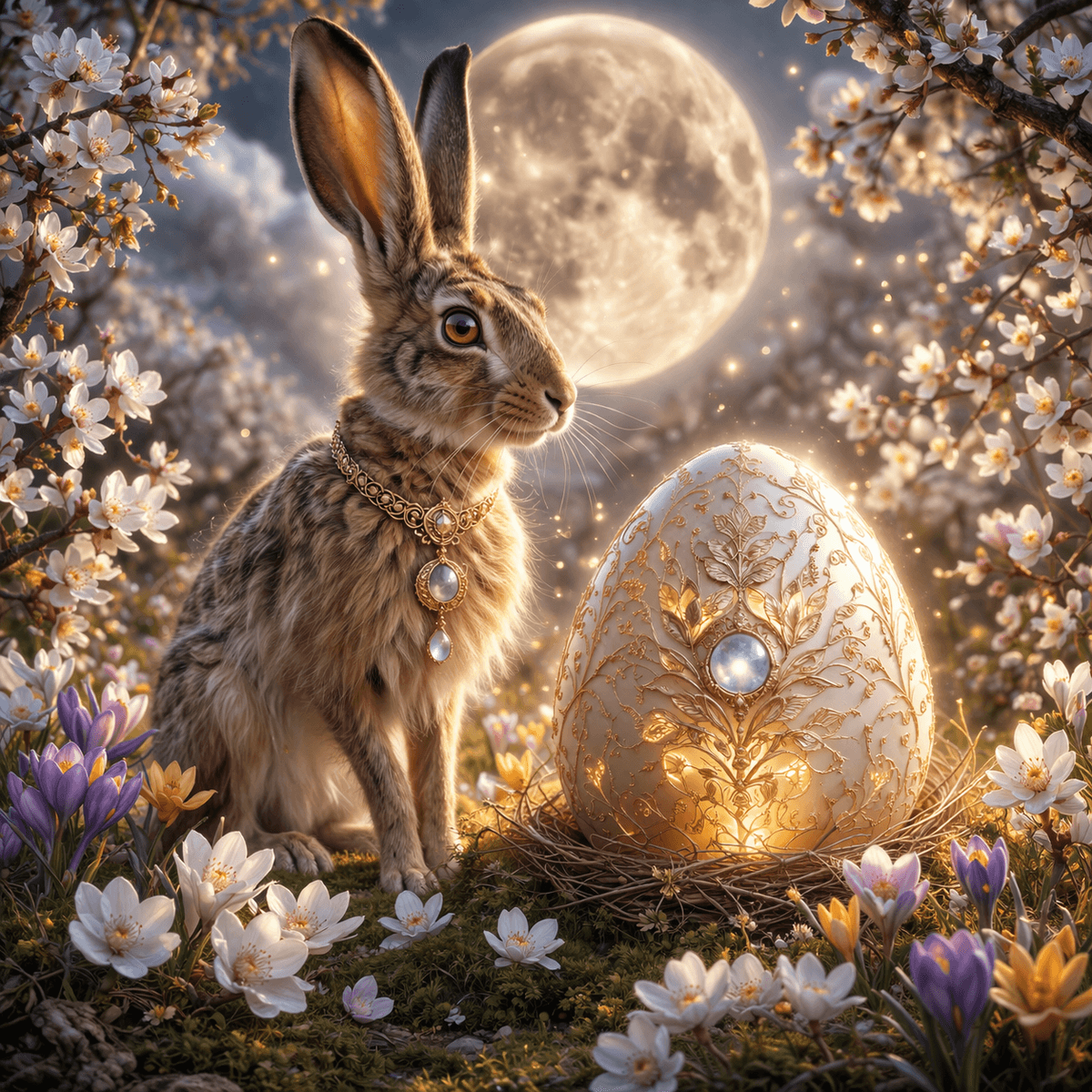 Hare and egg imagery