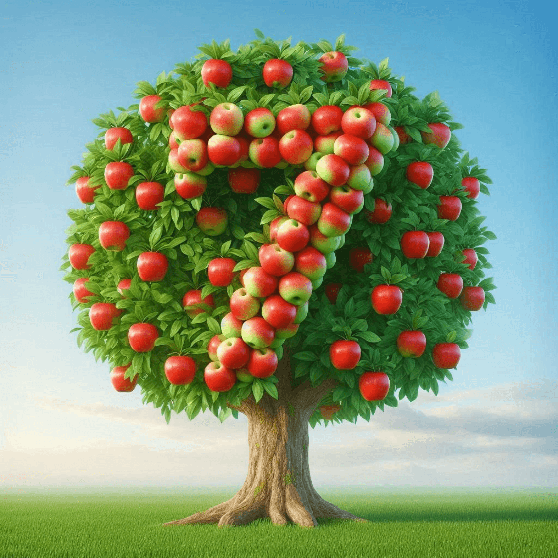 The number 7 in apples