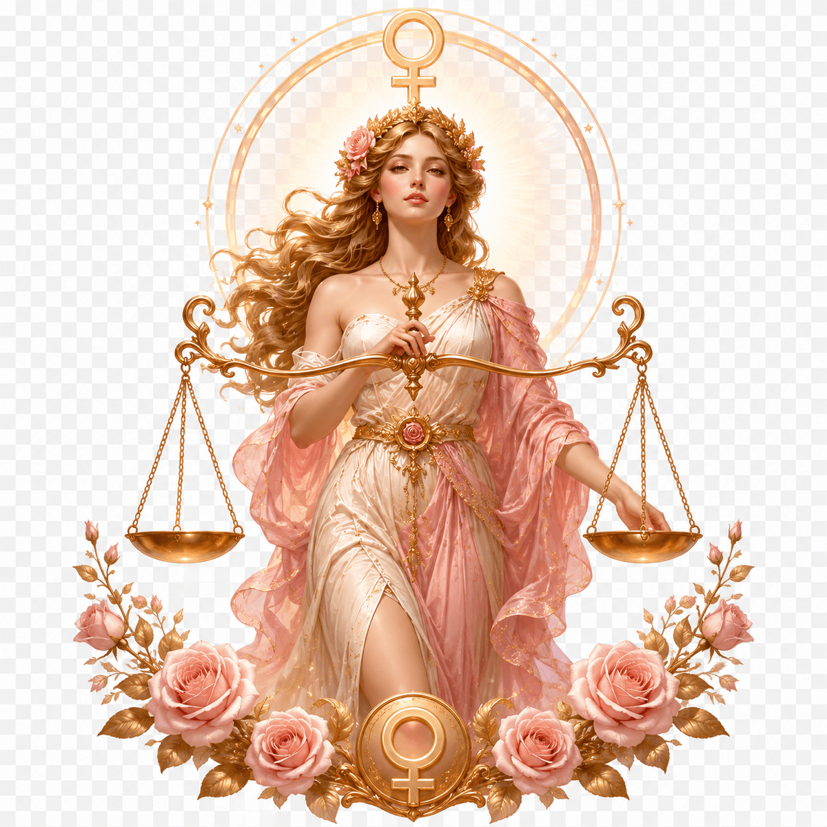 Venus and the scales of justice imagery