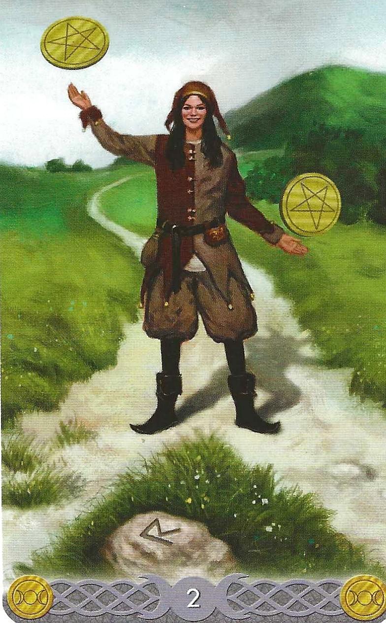 Triple Goddess Tarot- 2 of Pentacles