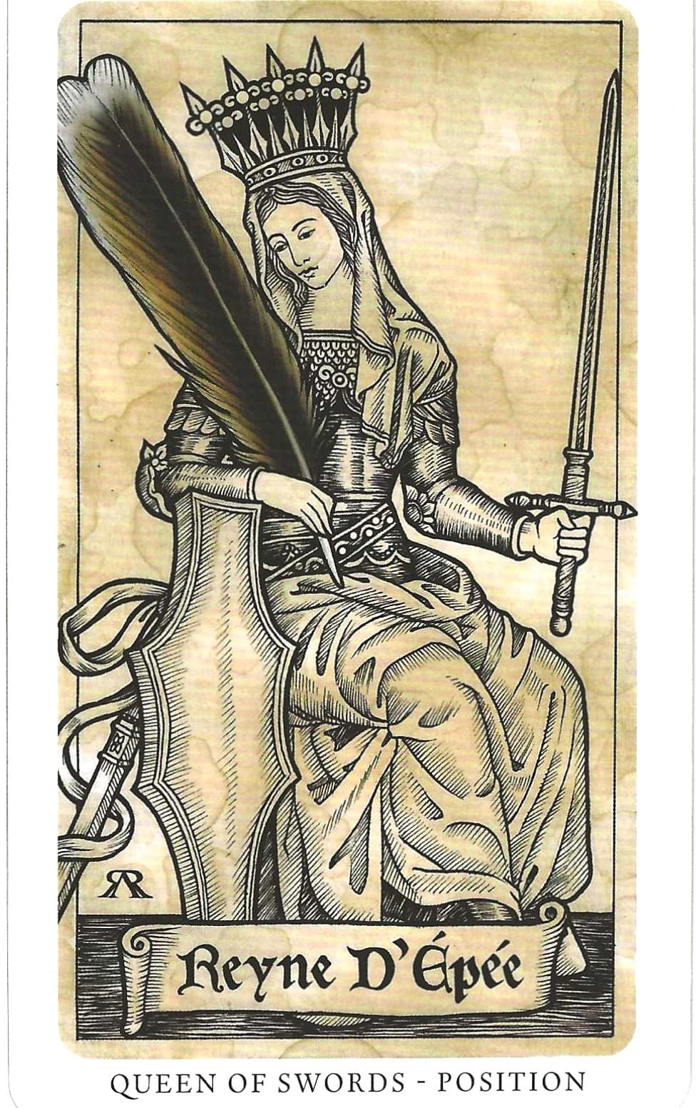 Daily Western Hermetic Tarot card comparisons critique. This month: Medieval Feathers  Tarot and Thoth.