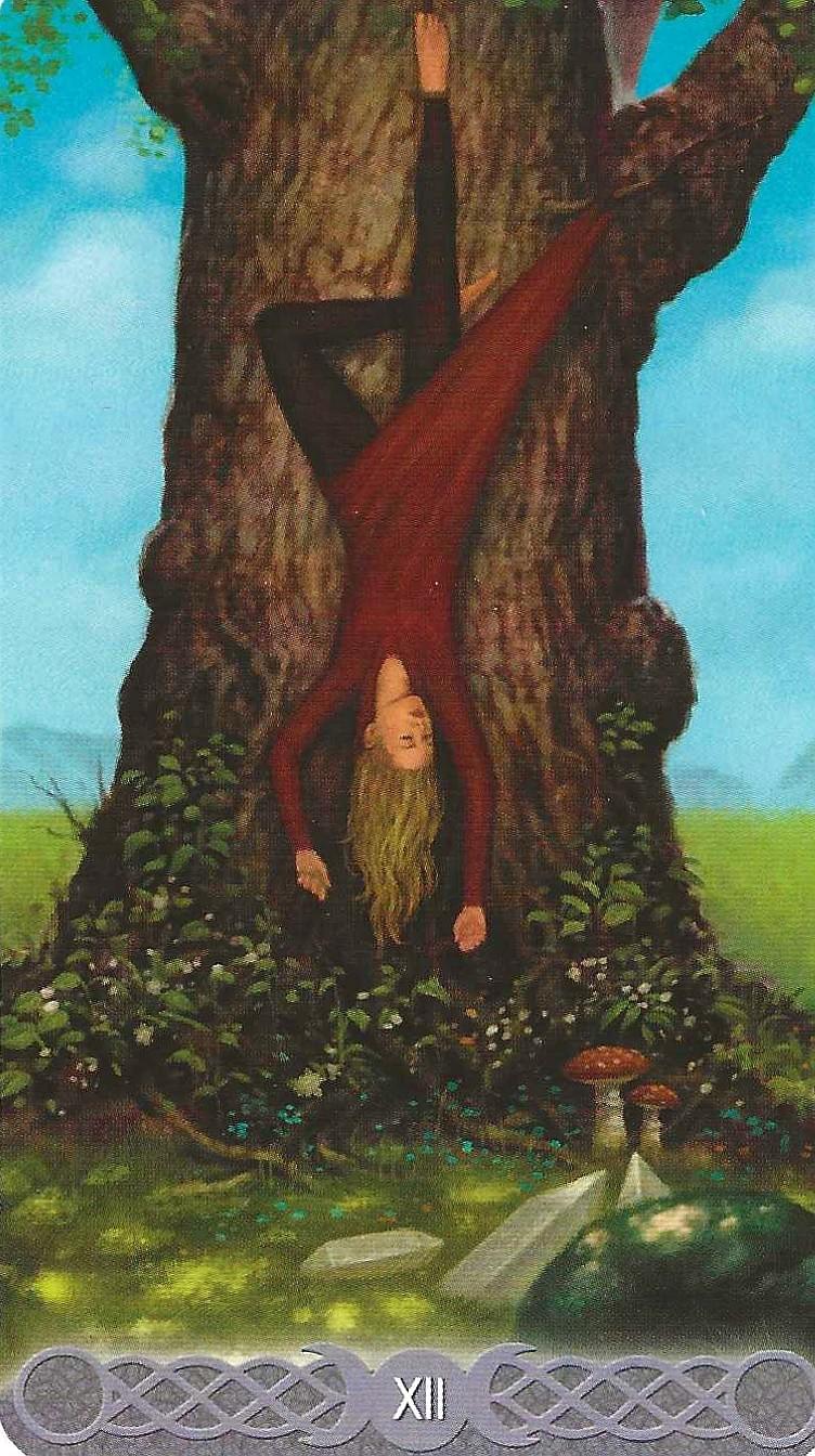 The Triple Goddess Tarot- Key 12 The Hanged Man illustration