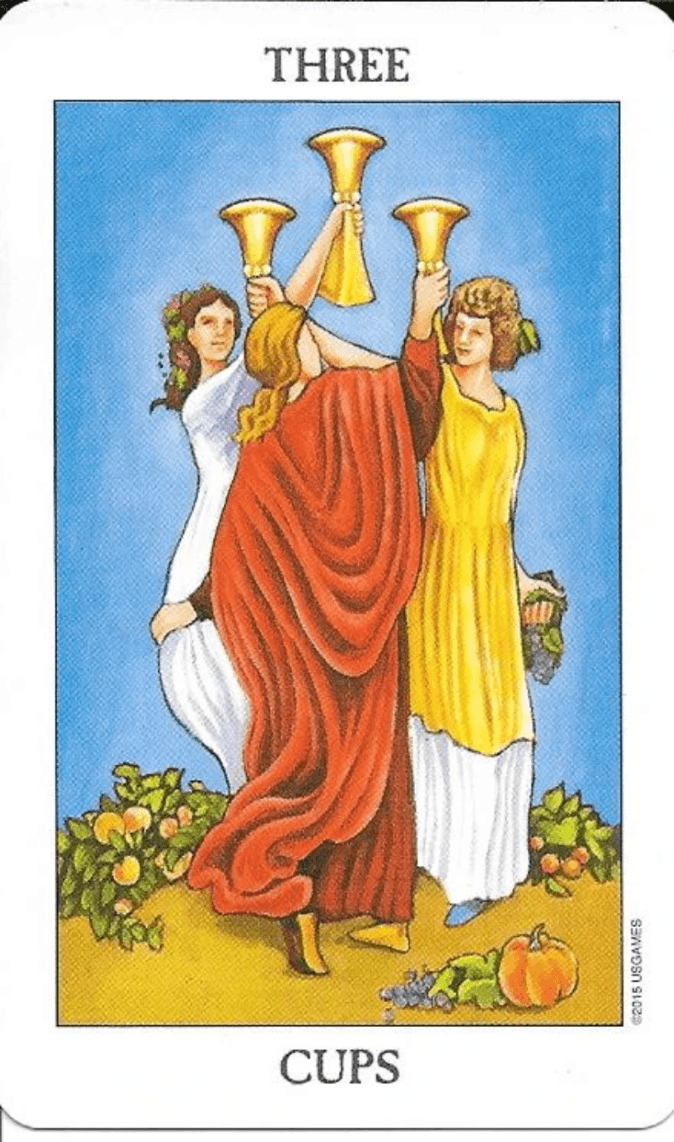 Rider-Waite-Smith Tarot- 3 of Cups