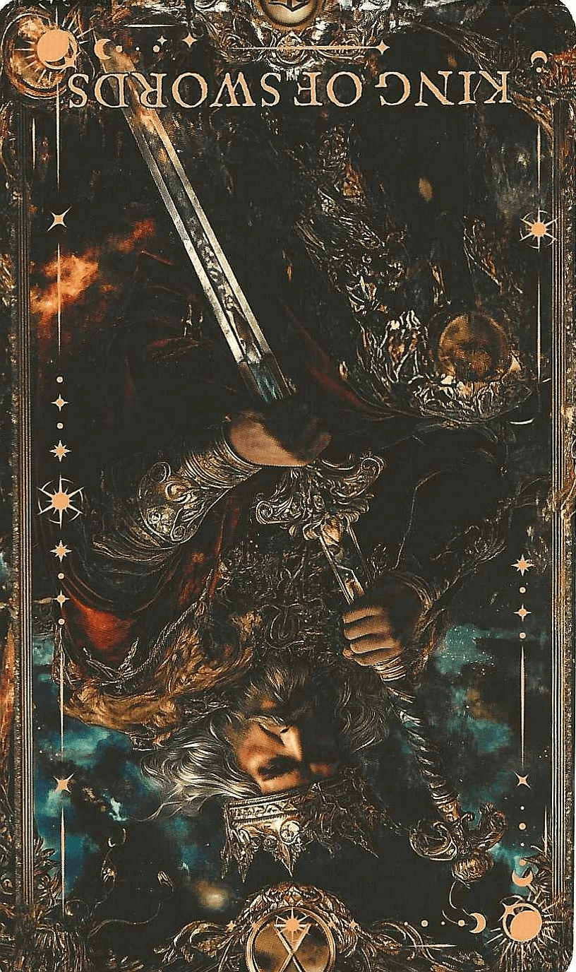 King of Swords-The Arcane Tarot reversed imagery