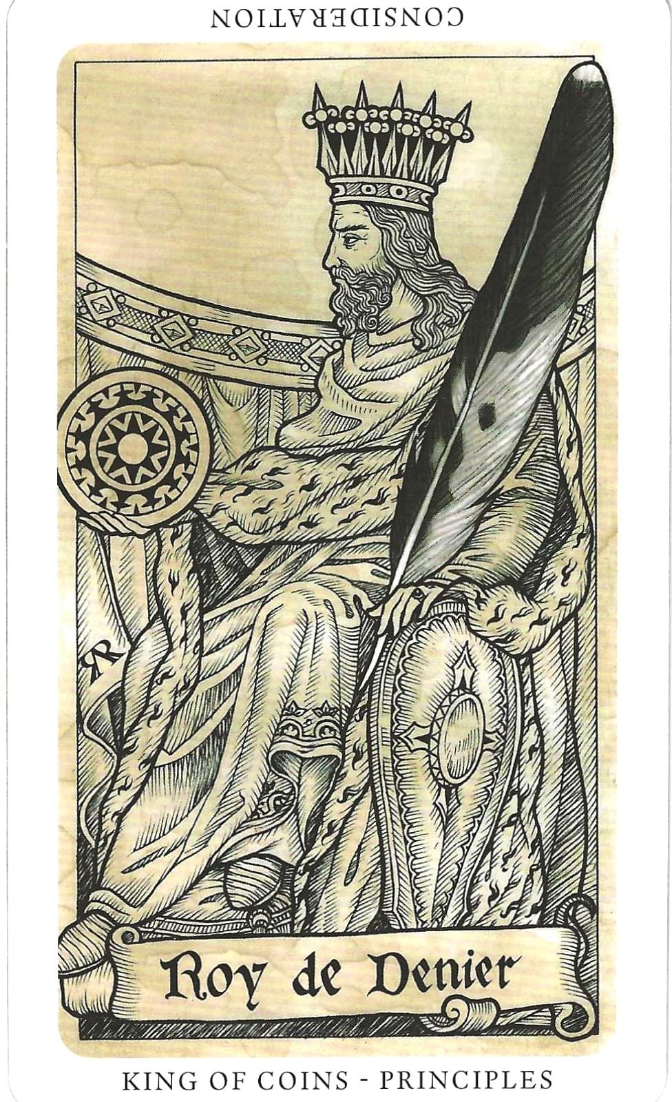Daily Western Hermetic Tarot card comparisons critique. This month: Medieval Feathers  Tarot and Thoth.