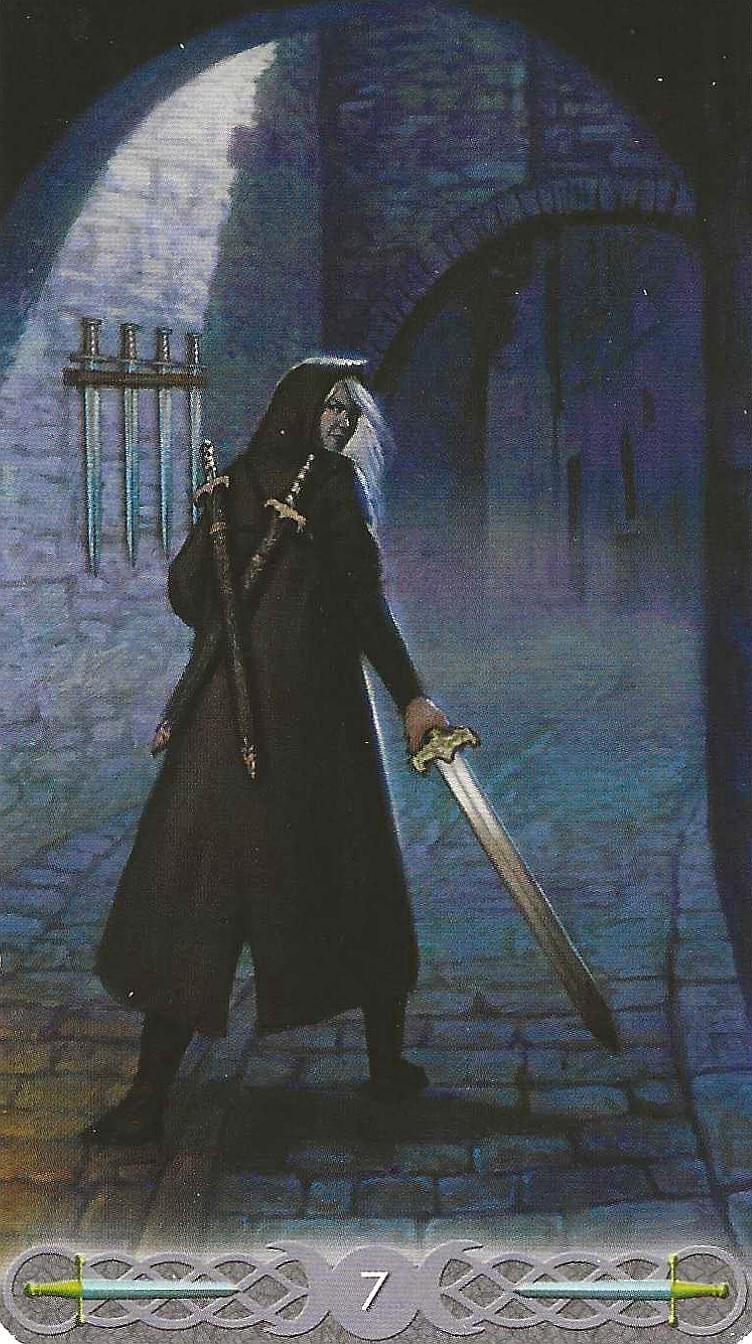 Triple Goddess Tarot- 7 of Swords