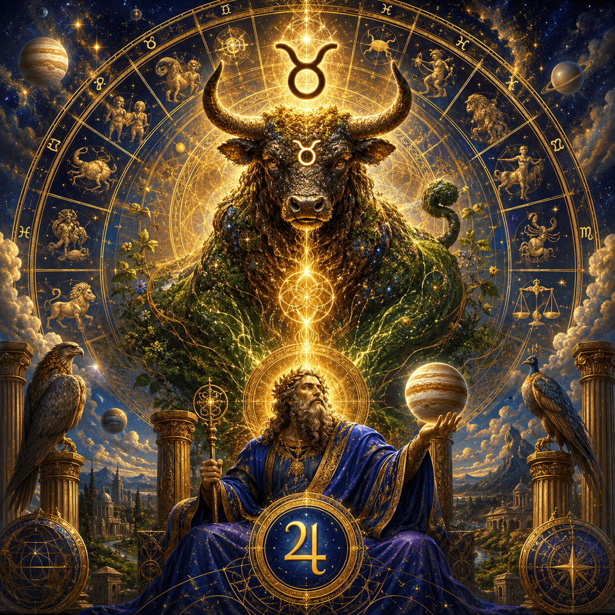 “the Zodiac acting through Taurus upon Jupiter.” 