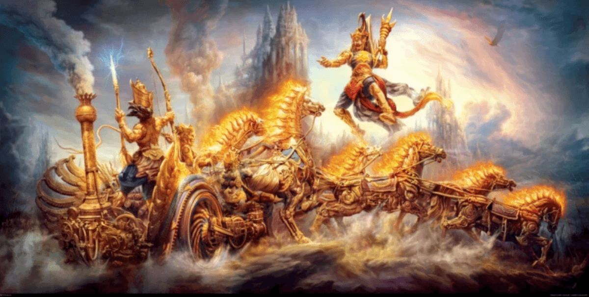 Krishna and Arjuna imagery