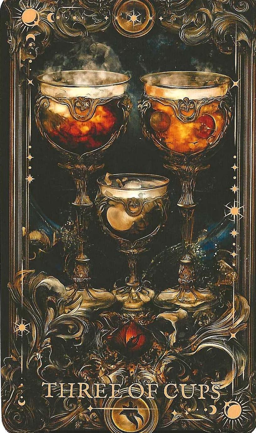 The Arcane Tarot- 3 of cups tarot card