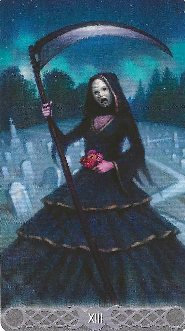 Triple Goddess Tarot- Key 13 Death symbology.