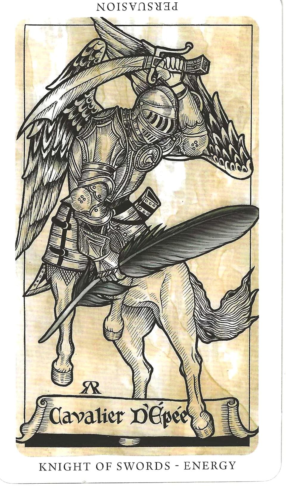 Daily Western Hermetic Tarot card comparisons critique. This month: Medieval Feathers  Tarot and Thoth.