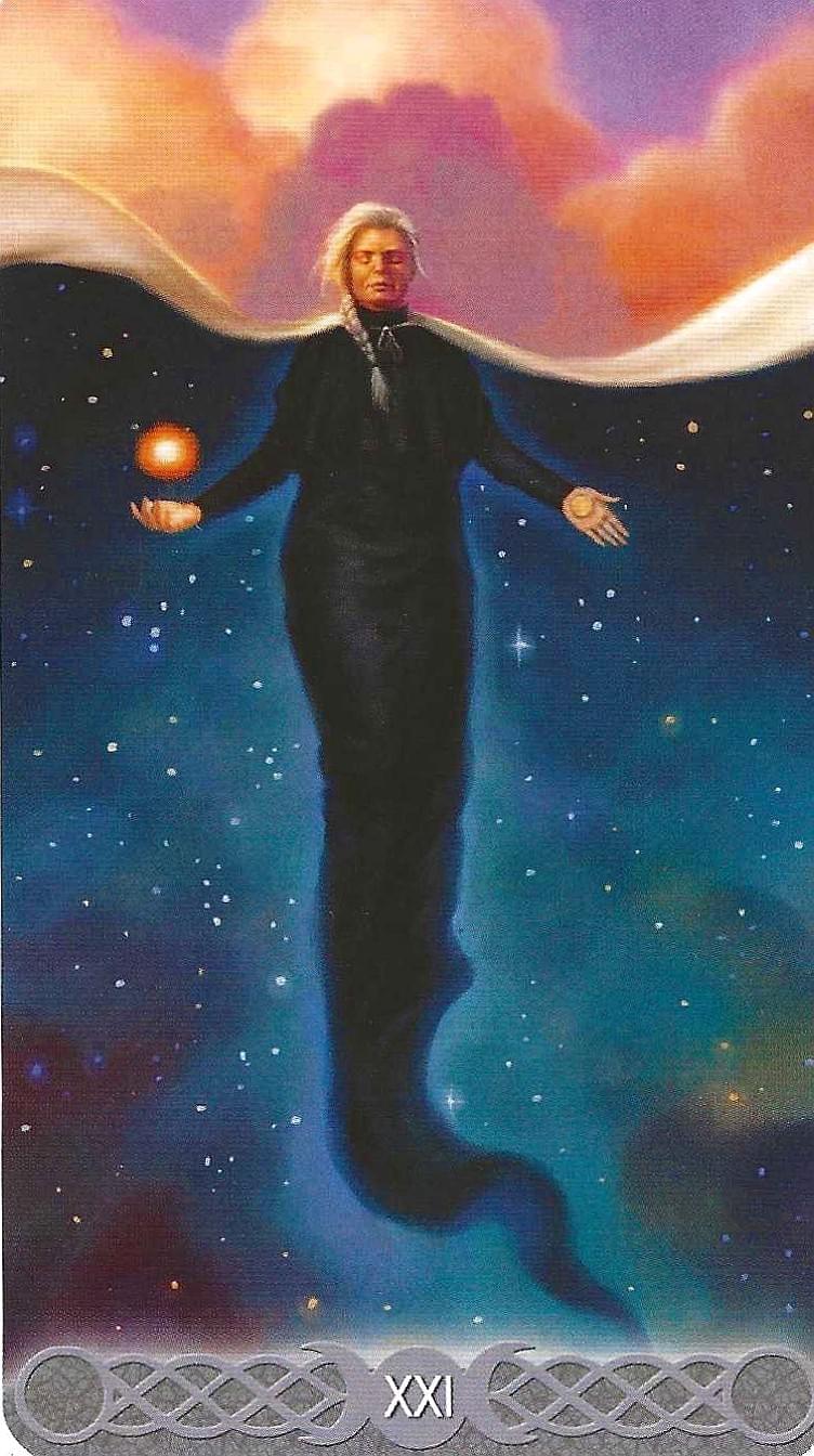 Triple Goddess Tarot- key XXI- Reunion-The World Card  imagery