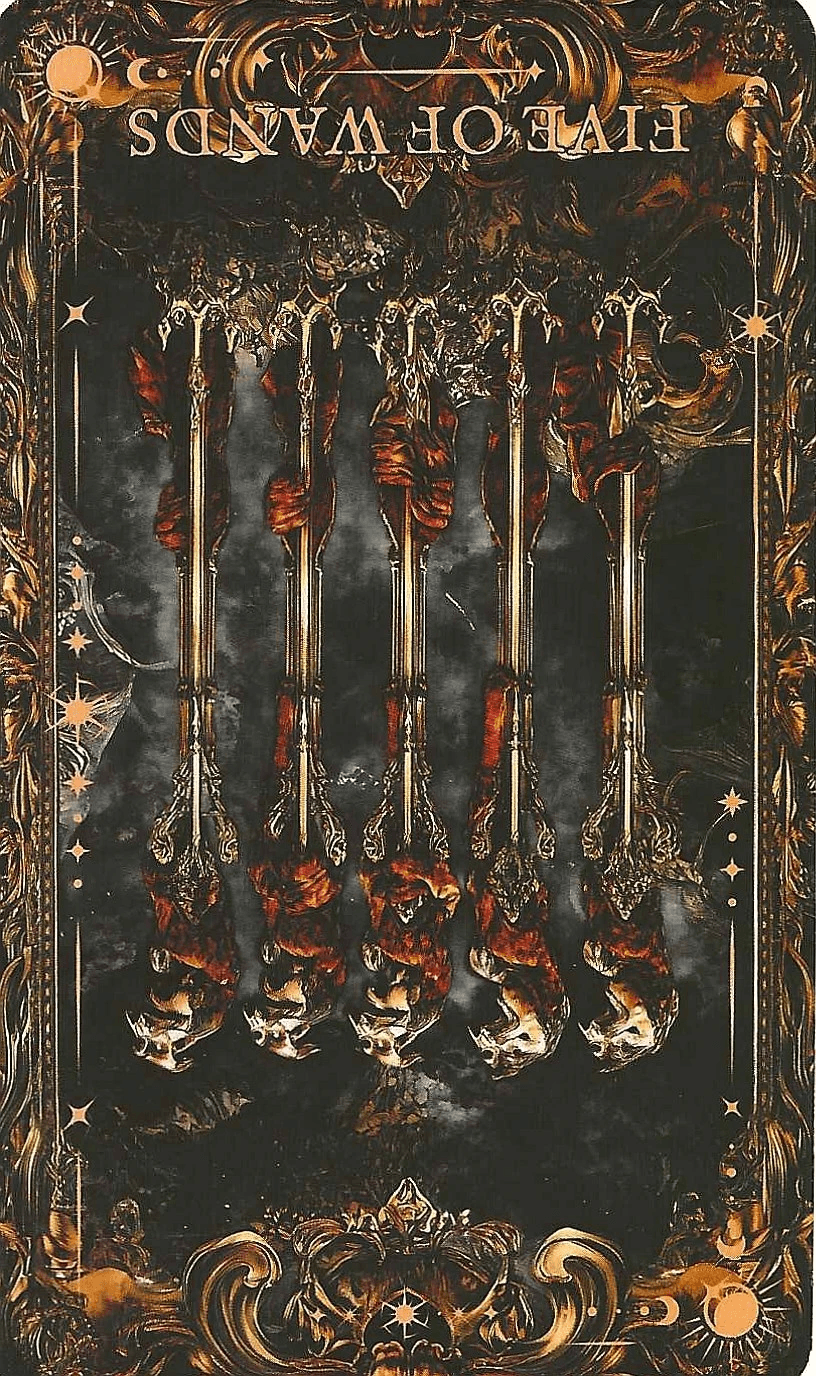 Five of Wands- The Arcane Tarot-reversed