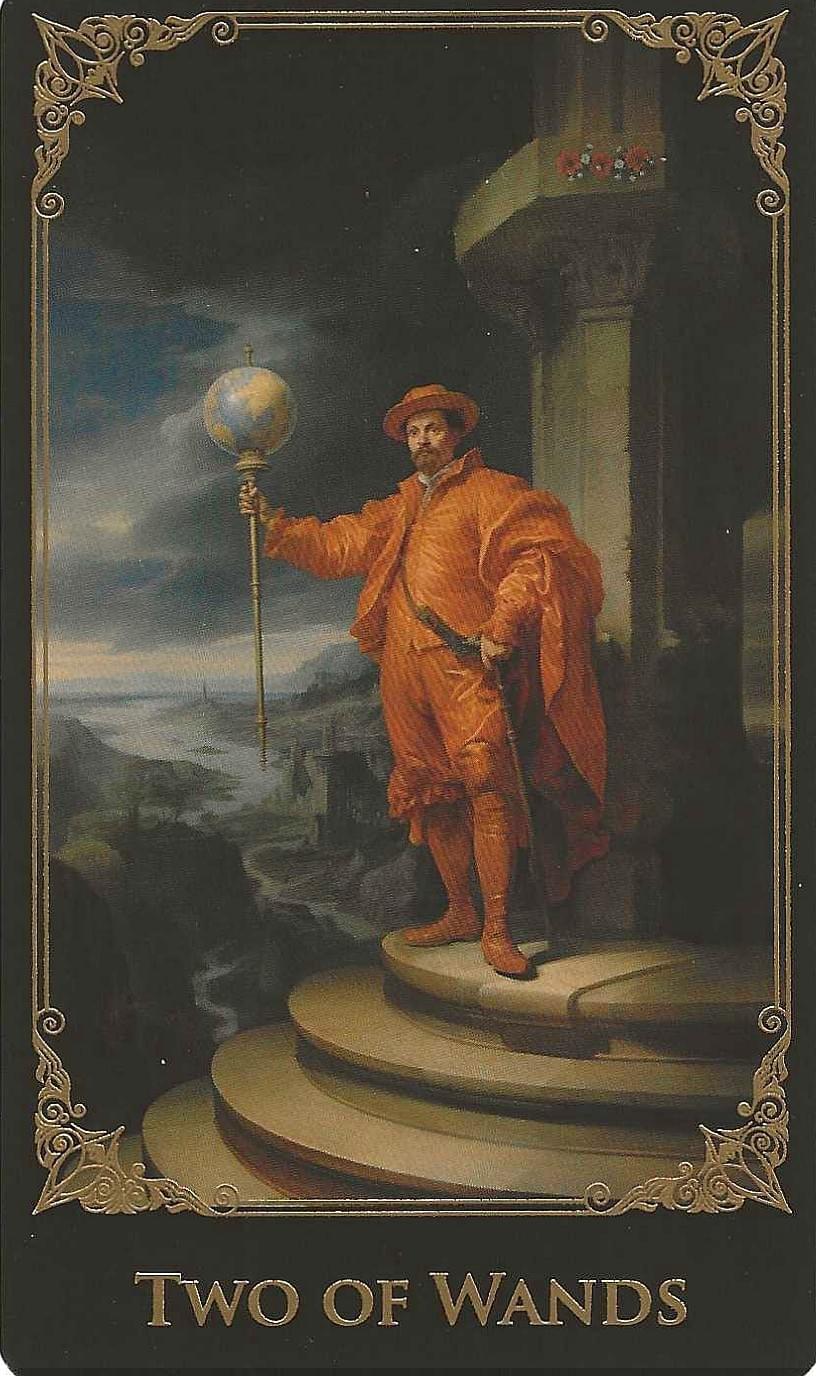 Two of Wands-The Baroque Tarot Card