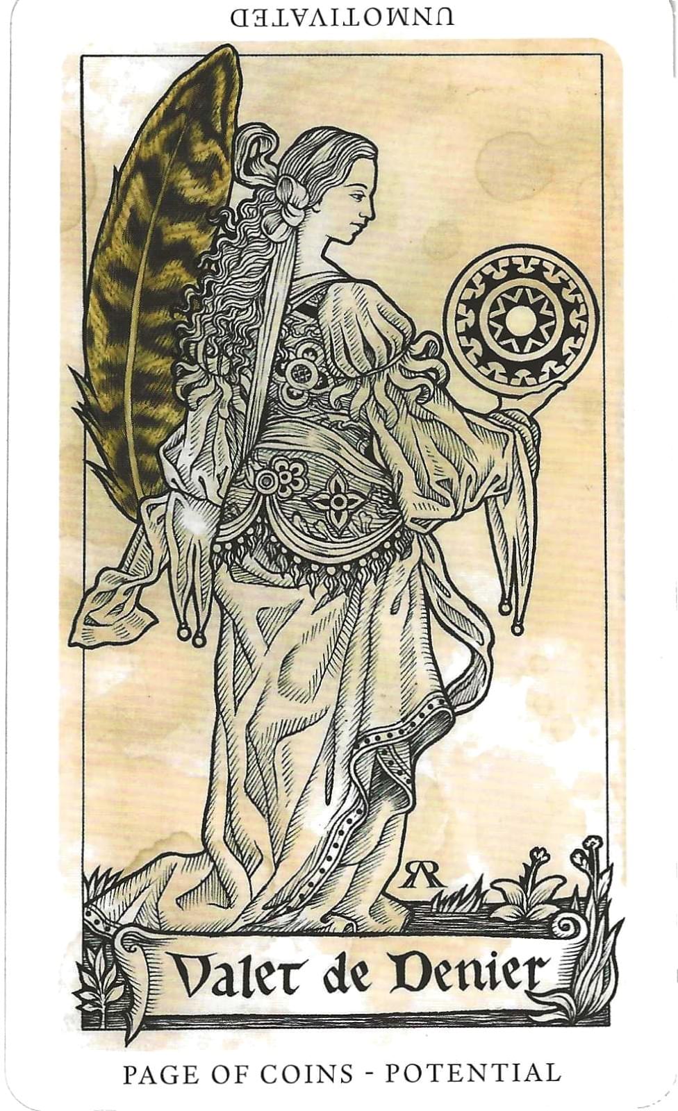 Daily Western Hermetic Tarot card comparisons critique. This month: Medieval Feathers  Tarot and Thoth.