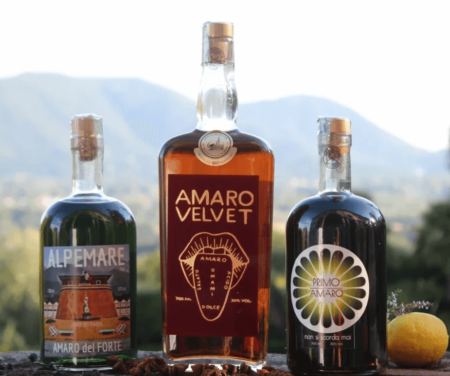 Confezione degustazione con tre amari toscani Mr.Liquor Velvet, Alpemare e Primo Amaro
