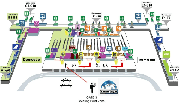 Suvarnabhumi Airport (BKK) meeting point, Nakky Tour