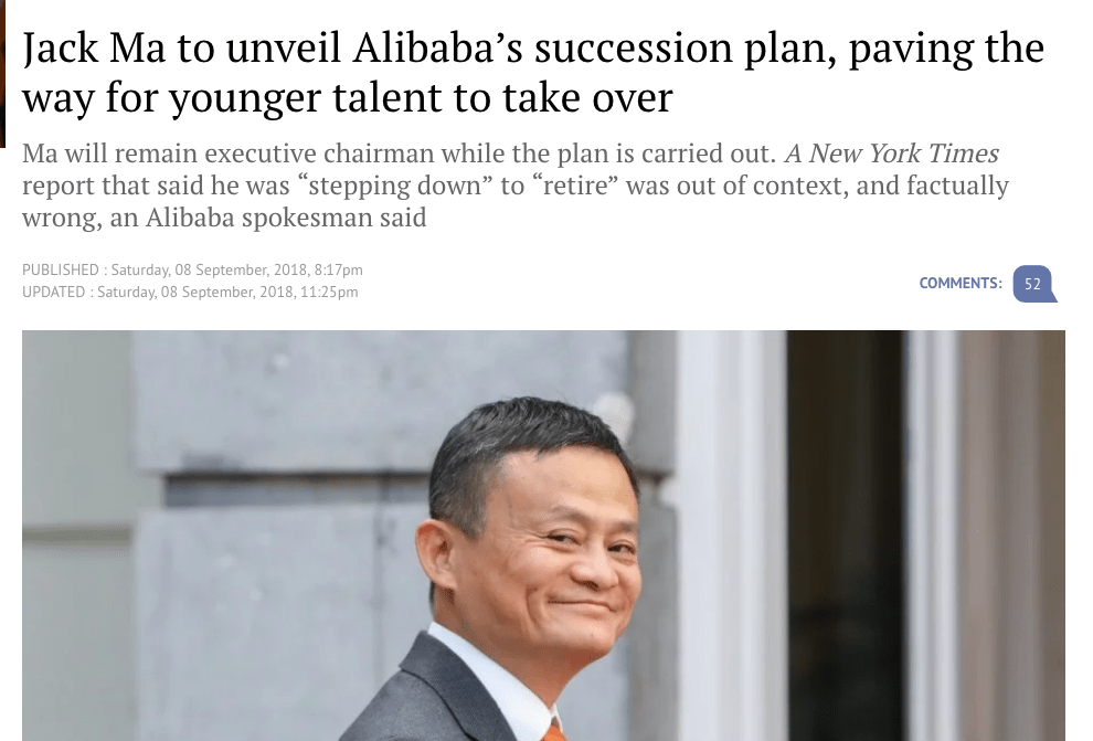 Jack Ma to Unveil Alibaba's succession plan - South China Morning Post