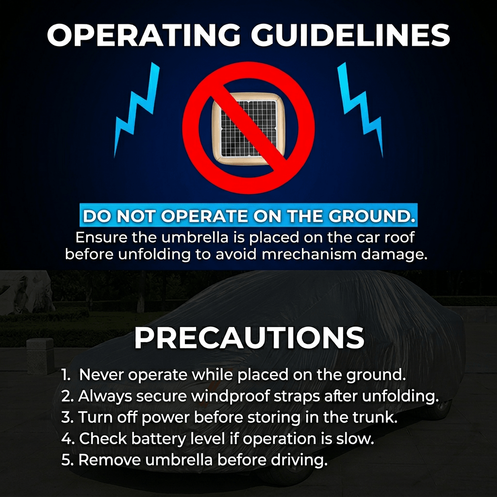 Premium Fully Automatic Solar Car Umbrella — Remote-Controlled All-Weather Protection & Sunshade