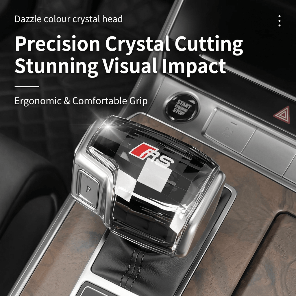 Audi Series Crystal Gear Shift Knob — Sline / RS / Four Rings Edition