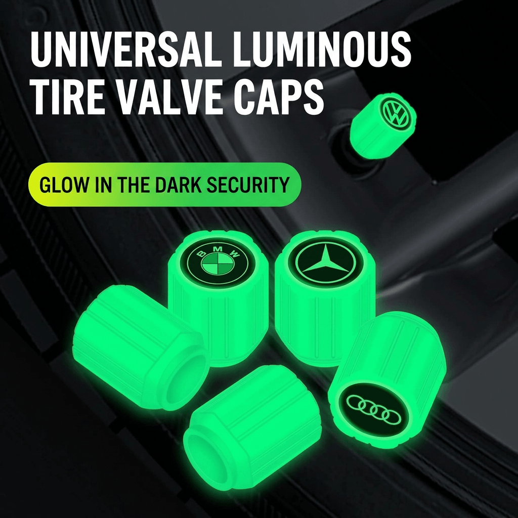 Universal Luminous Tire Valve Caps — Glow in the Dark