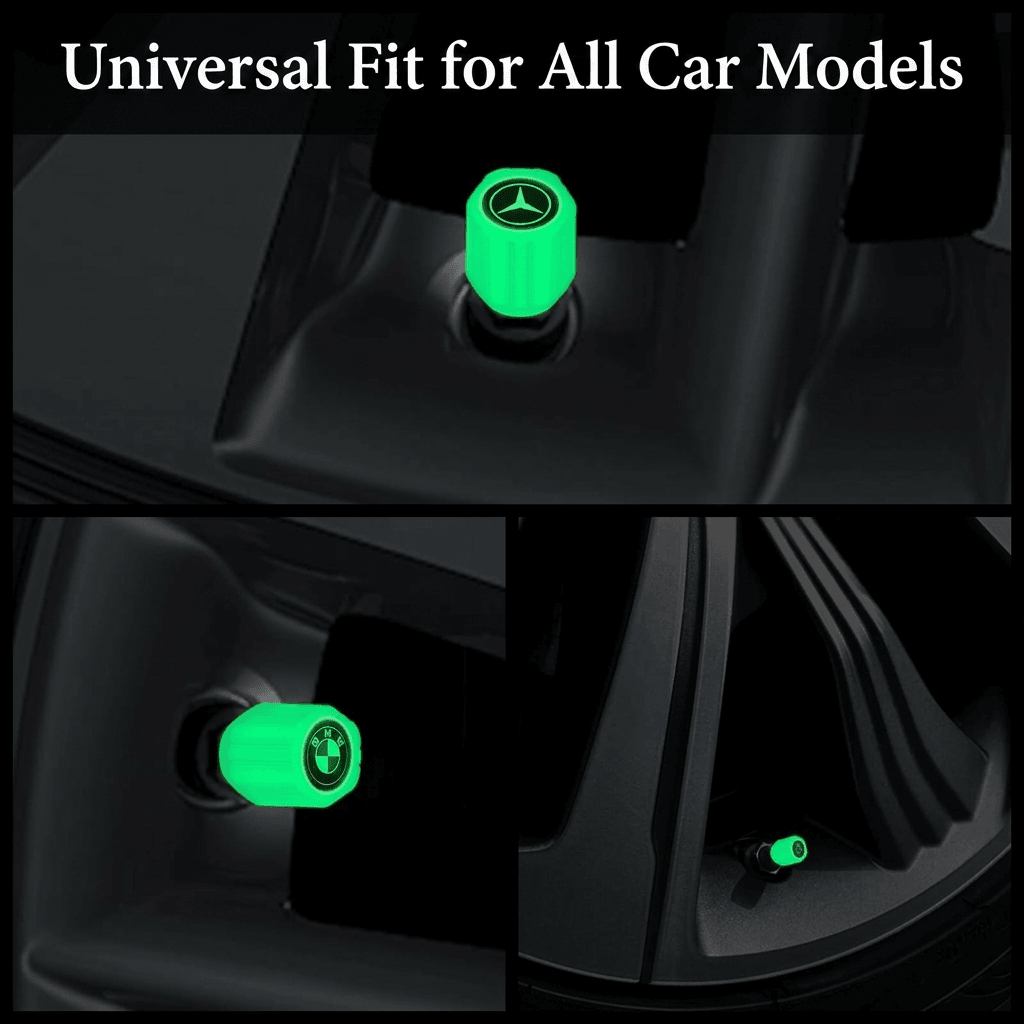 Universal Luminous Tire Valve Caps — Glow in the Dark