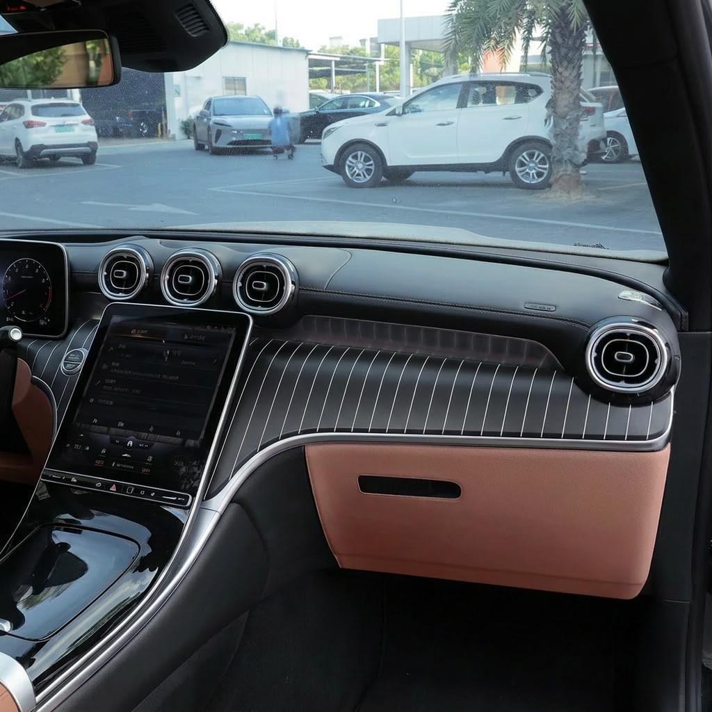 Premium Dashboard Pinstripe Panel Trim Fits for Mercedes-Benz C-Class & GLC (3-Piece Set)