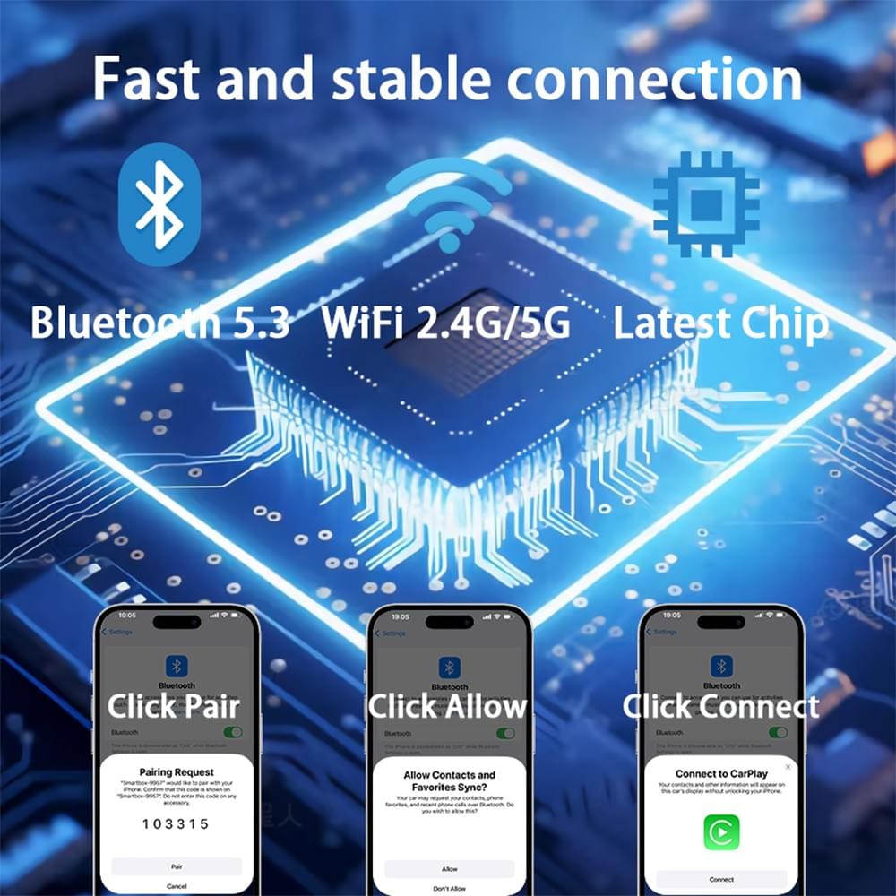 Wireless CarPlay & Android Auto 2-in-1 Adapter - Universal Wireless Dongle