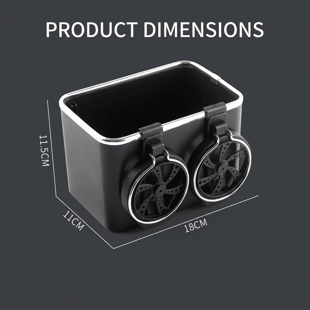 Multi-functional Car Armrest Organizer — Premium Tissue Box with Integrated Cup Holders