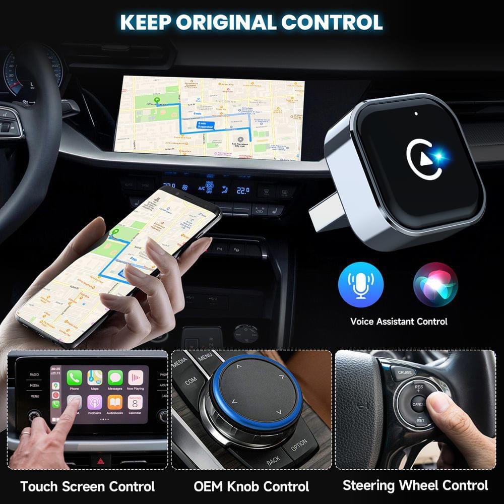 Wireless CarPlay & Android Auto 2-in-1 Adapter - Universal Wireless Dongle