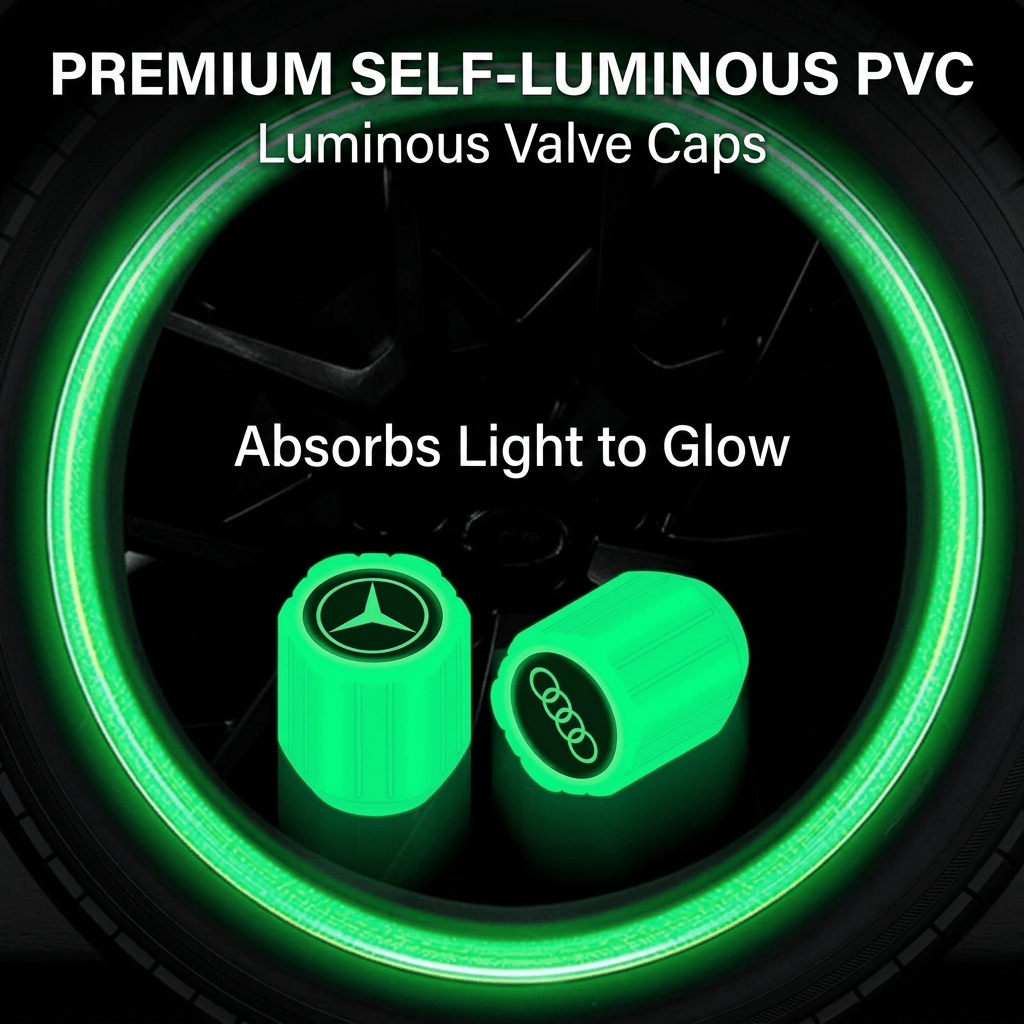 Universal Luminous Tire Valve Caps — Glow in the Dark