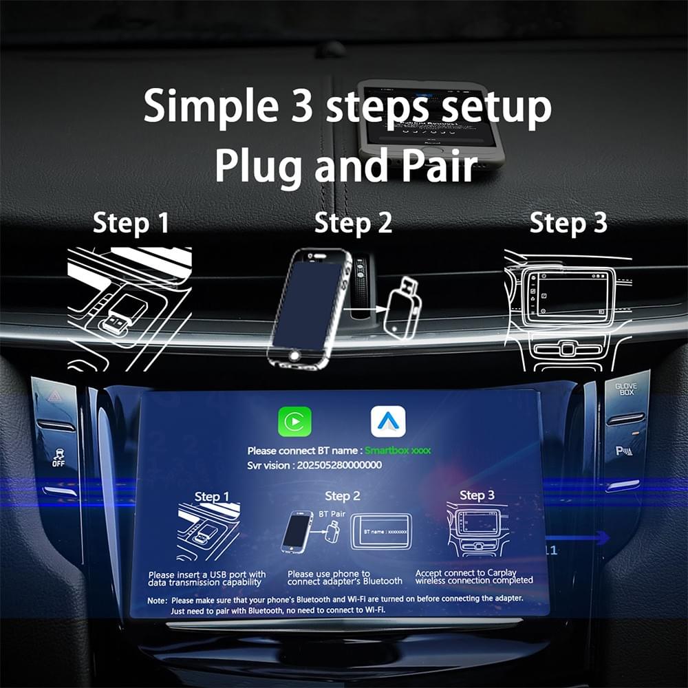 Wireless CarPlay & Android Auto 2-in-1 Adapter - Universal Wireless Dongle