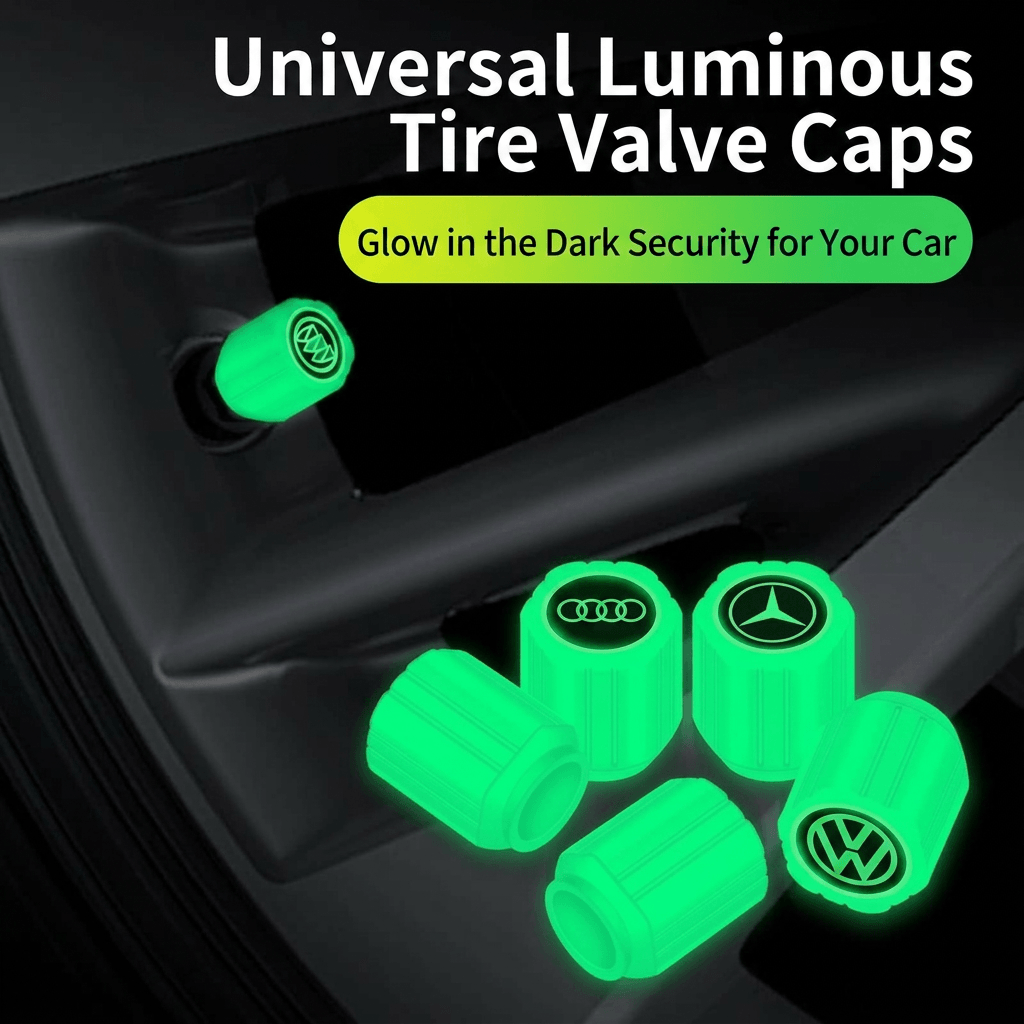 Universal Luminous Tire Valve Caps — Glow in the Dark