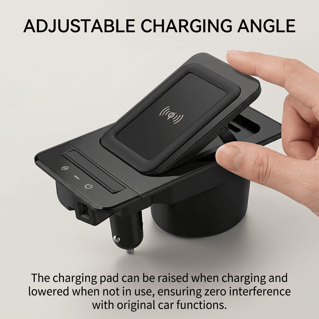 Premium Center Console Wireless Charger — Seamless Integration for Audi A6L & A7 Series (2019-2024)