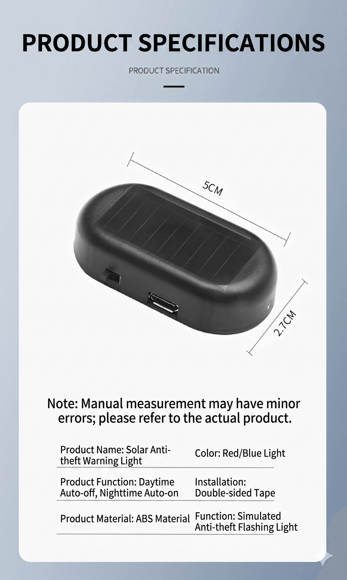 Universal Solar Car Anti-Theft Warning Light — Smart LED Alarm Simulation