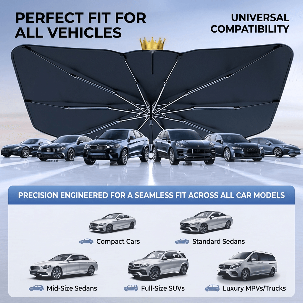 Premium Shaft-less Car Sunshade Umbrella — Ultimate Heat Reflection & Interior Protection