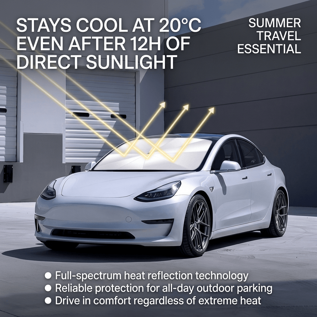 Premium Shaft-less Car Sunshade Umbrella — Ultimate Heat Reflection & Interior Protection