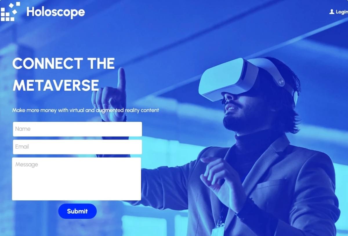 Holoscope-sjabloon van Strikingly