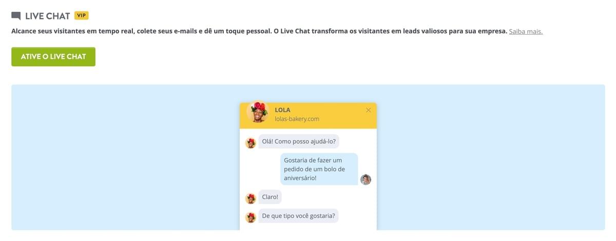 Chat ao Vivo Strikingly