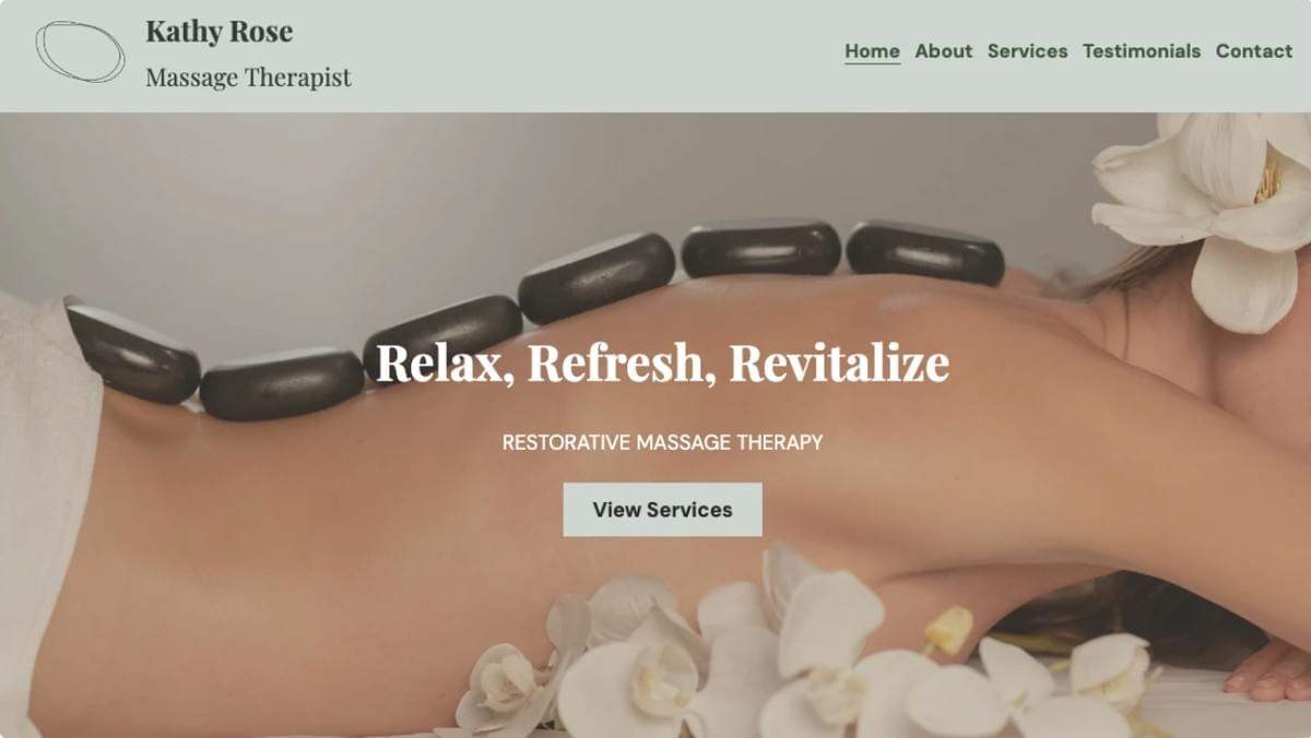 Massage-Therapeut-Vorlage von Strikingly