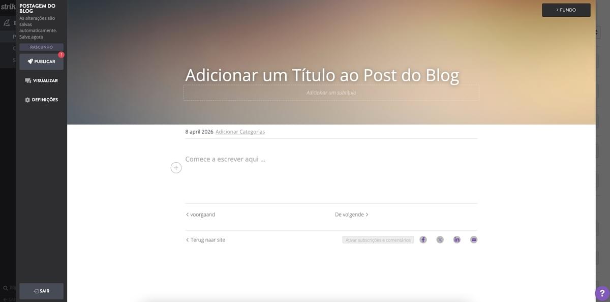 Strikingly Blog Editor