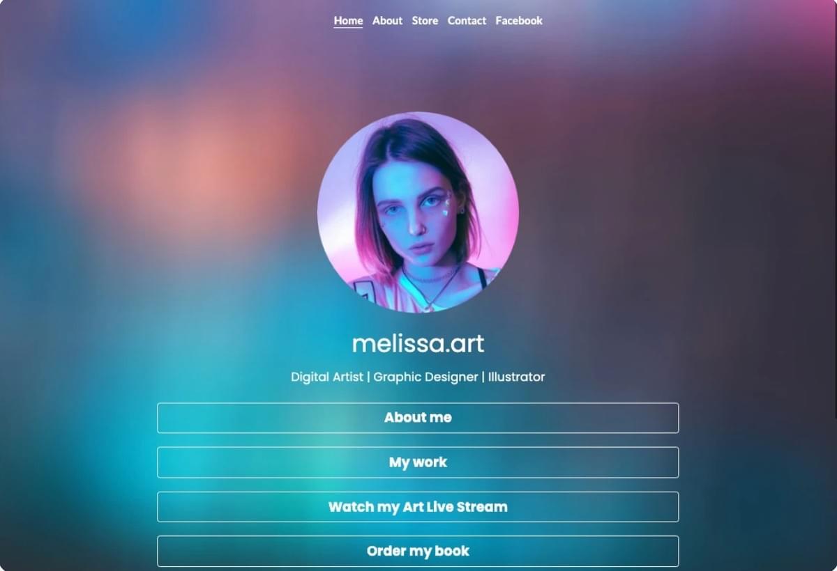 Melissa.Art Sjabloon van Strikingly