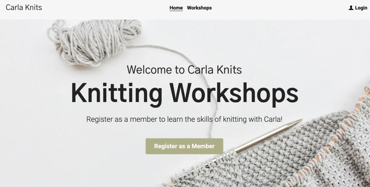 Template Carla Knits da Strikingly