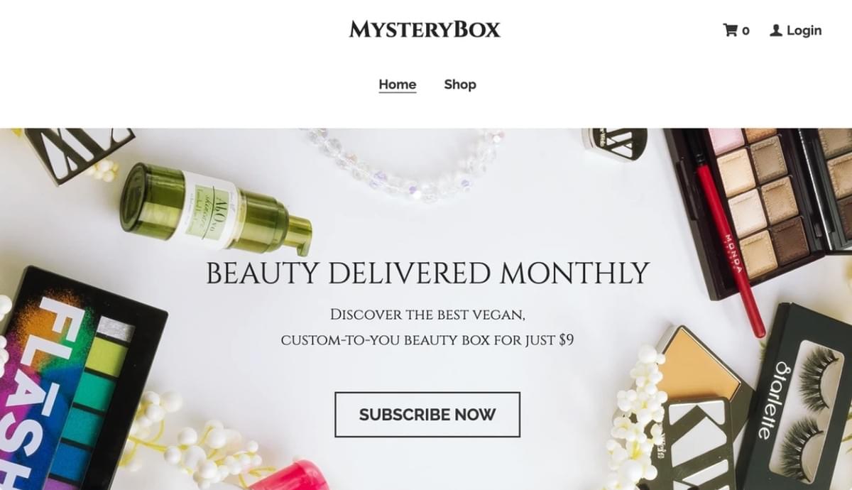 MysteyBox Sjabloon van Strikingly
