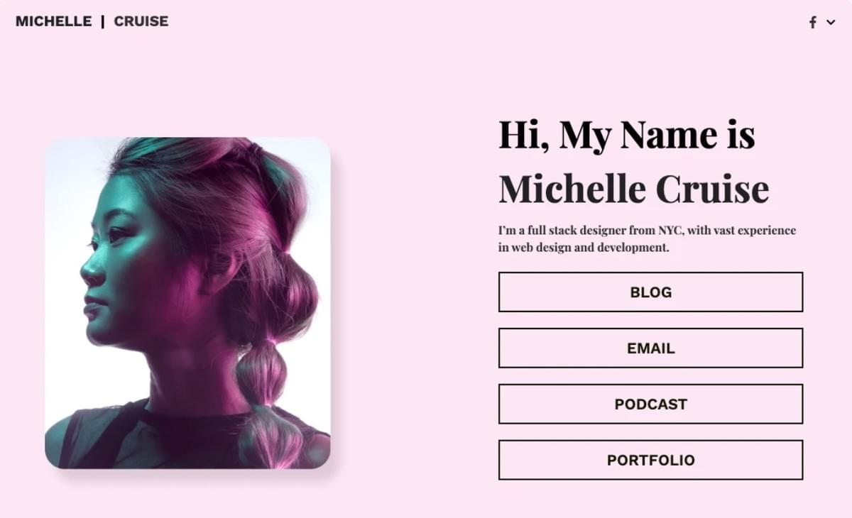 Template de Link Bio da Strikingly